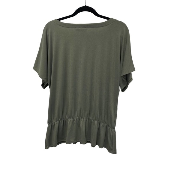 Chico's Easy Wear Short Sleeve Peplum Top Green 16 - Picture 6 of 8